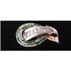 Image 1 : 18K Gold Retro Ring with Diamonds and Emeralds #1763378