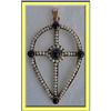 Image 1 : FRENCH 19C GOLD PENDANT CROSS PEARLS SAPPHIRES #1763389