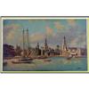 Image 1 : ANTIQUE VINTAGE OIL PAINTING VENICE SEA SHIPS #1763398