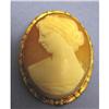 Image 1 : Vintage 14K Carved Cameo Brooch Pendant #1773267