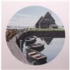 Image 1 : Helen Rundell Signed Lithograph, Boats, Dock #1773400
