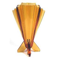 Czech Art Deco Glass Topaz Rocket Vase #1773562