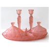 Image 1 : Pink Satin Depression Glass Vanity Set #1773663