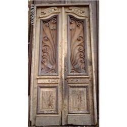 Antique Beech Pine Double Entry Doors #1773753