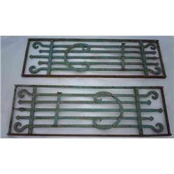 Pair of Antique Wrought Iron Panels Windows #1773755