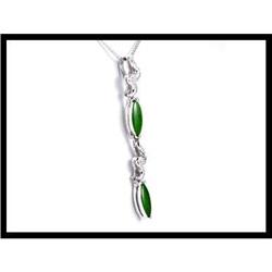 INCOMPARABLE 18K WHITE GOLD JADE AND DIAMOND #1773822