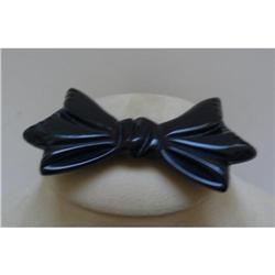 Bakelite Vintage Large Black Bow Brooch #1773828