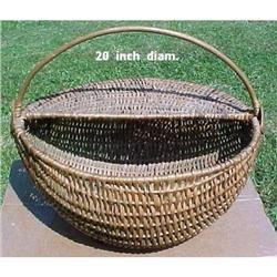 Rare 20 Inch Buttocks Halftop Basket  Antique #1773853