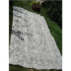 VINTAGE FRENCH ALENCON LACE HUGE TABLECLOTH #1774126