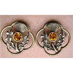 SILVER TONE SCOTTISH THISTLE EARRINGS #1778320