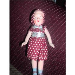 5" Japan All Bisque Jointed Doll W/ Blue Socks #1778420