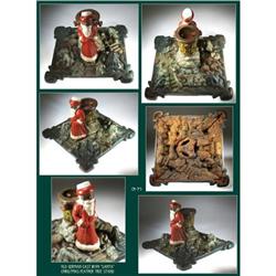 ANTIQUE GERMAN CAST IRON SANTA FEATHER TREE #1778535