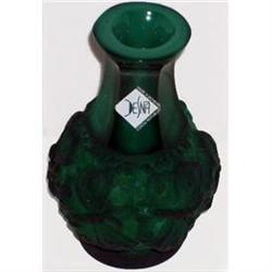 Desna Pressed Butterflies Malachite Glass Vase #1778817