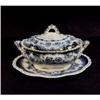 Image 1 : Flow Blue Sauce Tureen and Stand. #1778928