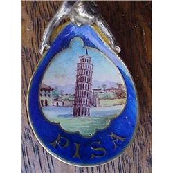 Grand Tour Enameled Silver Souvenir Spoon, Pisa#1778935