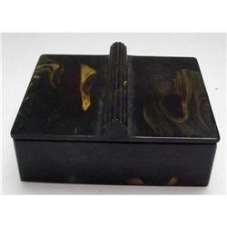 Bakelite Dark Dark Green and Yellow Marbelized #1779048