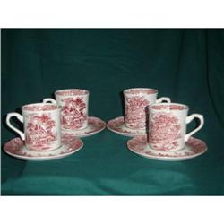 SET OF 4  ROMANTIC ENGLAND J&G MEAKIN TEACUPS #1779415