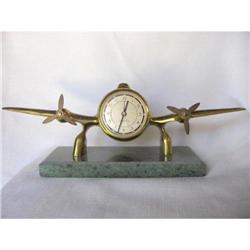 Brass Airplane Figural Clock #1779464