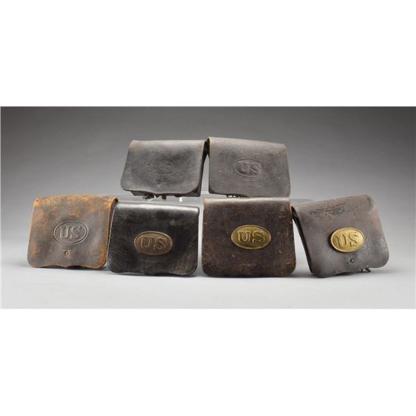 6 CIVIL WAR CARTRIDGE BOXES.