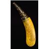Image 1 : COLLECTION OF 3 CARVED HORN POWDER SCOOPS W/
