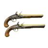 Image 1 : PAIR OF BRASS BBL. FLINTLOCK OFFICER'S PISTOLS BY