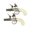 Image 1 : FINE PAIR OF ENGLISH BOXLOCK FLINT PISTOLS WITH