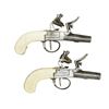 Image 2 : FINE PAIR OF ENGLISH BOXLOCK FLINT PISTOLS WITH