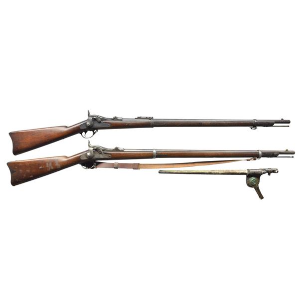 2 SPRINGFIELD 1884 TRAPDOOR RIFLES.