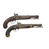 Image 1 : 2 US PERCUSSION SINGLE SHOT PISTOLS.