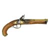 Image 1 : EUROPEAN FLINTLOCK PISTOL WITH FLARED BRASS BARREL