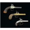 Image 1 : 3 UNMARKED SINGLE SHOT PERCUSSION PISTOLS.