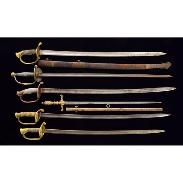 6 CIVIL WAR US SWORDS.