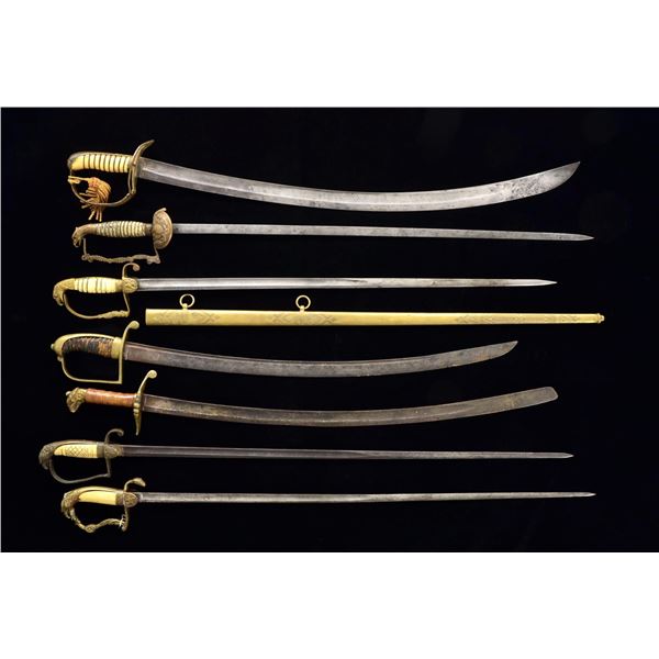 7 AMERICAN ANTEBELLUM SWORDS.
