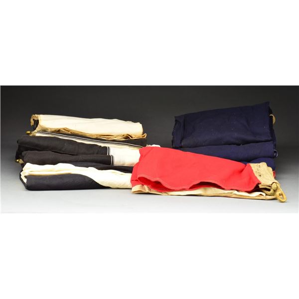 9 LARGE NAVAL SIGNAL FLAGS.