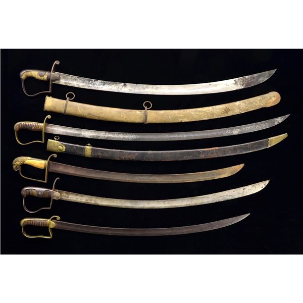 5 EARLY US OR ASSOCIATED SABERS.