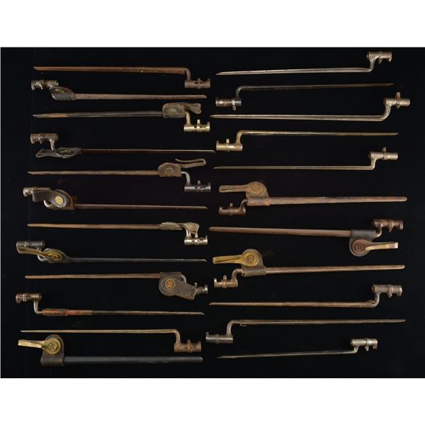 23 MOSTLY AMERICAN SOCKET BAYONETS.