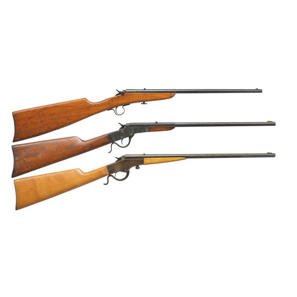 3 STEVENS SINGLE SHOT RIFLES.