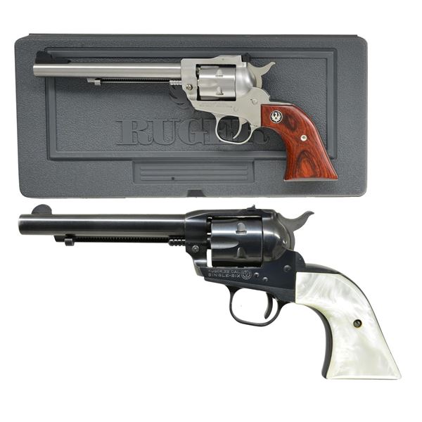2 RUGER SINGLE-SIX REVOLVERS; NM & OM.