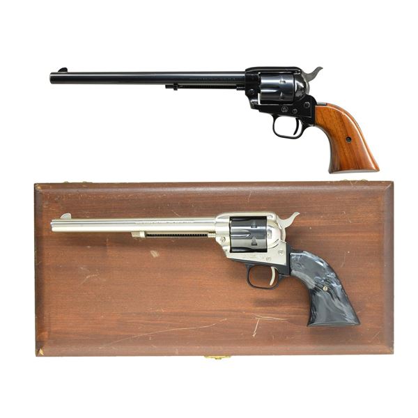 2 COLT BUNTLINE SA RIMFIRE REVOLVERS.