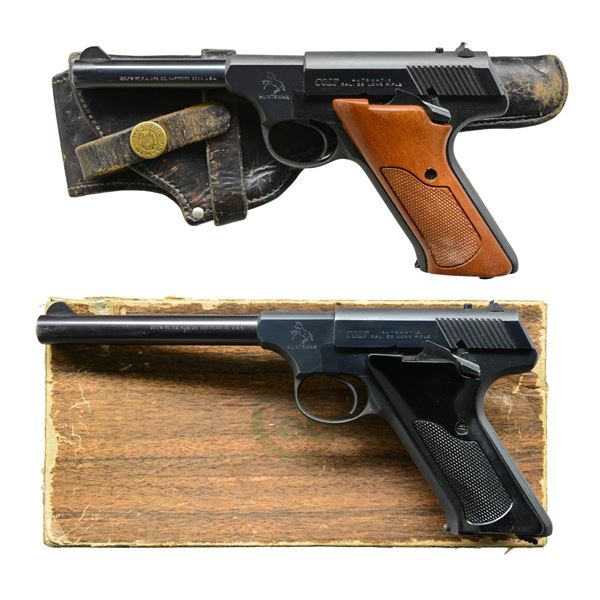 2 COLT HUNTSMAN SEMI AUTO PISTOLS.