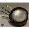 LOT OF 5 COMMERCIAL GRADE FRYING PANS