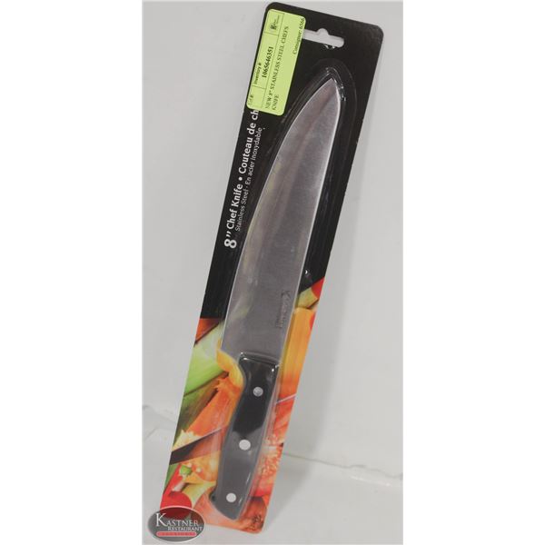 NEW 8" STAINLESS STEEL CHEF'S KNIFE