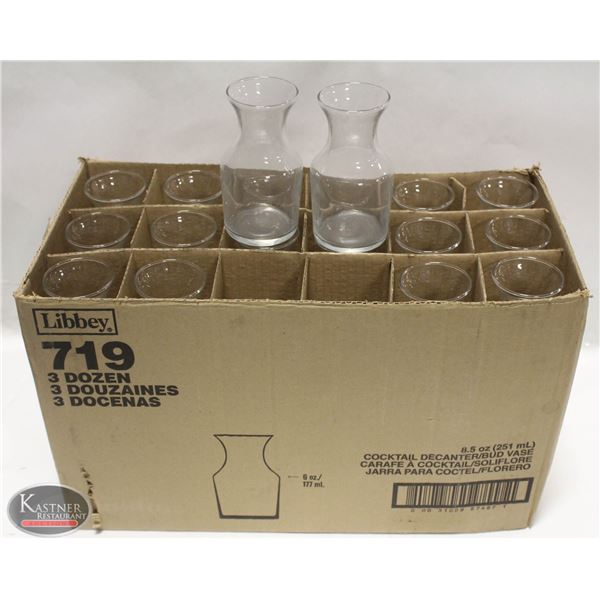 3 DOZEN NEW 8.5 OZ. COCKTAIL DECANTERS