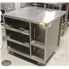 STAINLESS WHEELED STAND  /W DRAWERS & SHELVES