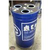 Image 1 : 3 COMPARTMENT ROUND BLUE RECYCLING BIN CONTAINER