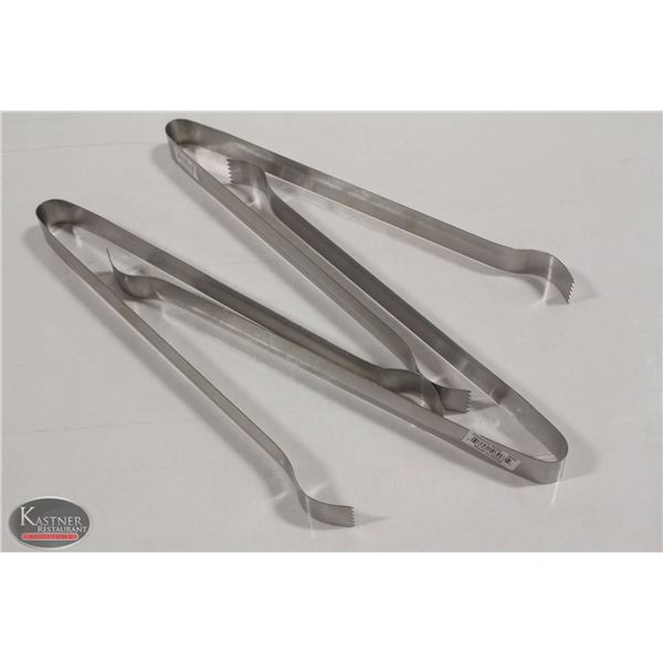 3 NEW JOHNSON ROSE 11.5" STAINLESS STEEL POM TONGS