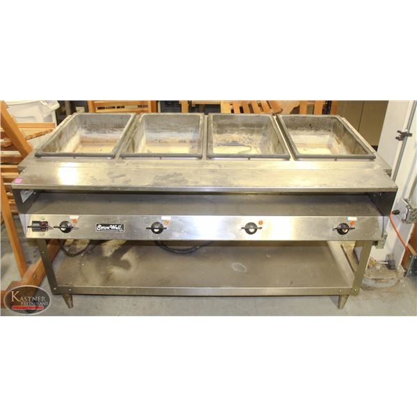 SERVE WELL STAINLESS STEEL 4-WELL STEAM TABLE