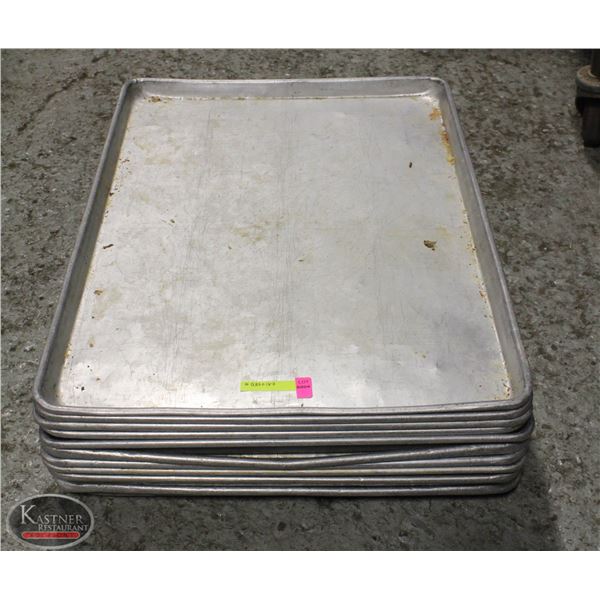 LOT OF 10 ALUMINIUM FULL SIZE BUN PANS