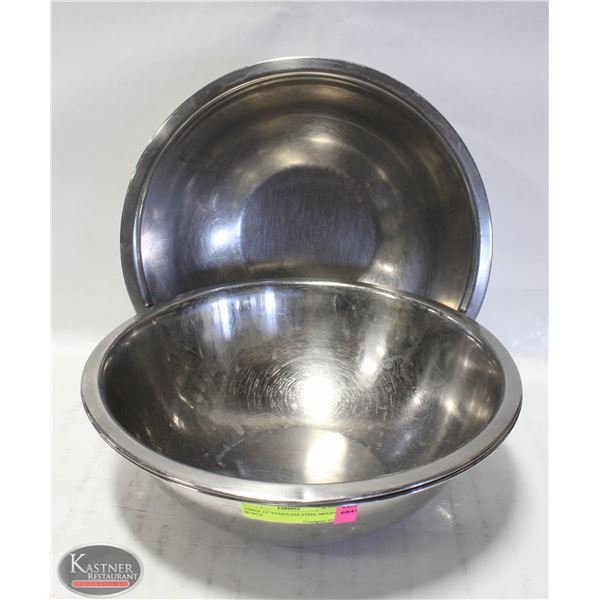 THREE 12  STAINLESS STEEL MIXING BOWLS