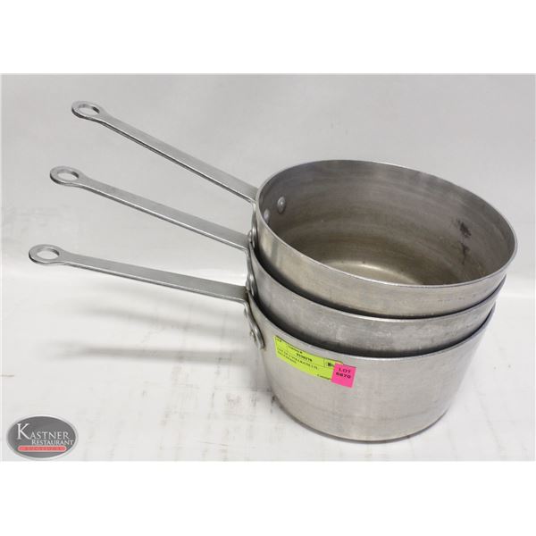 LOT OF 3 VOLLRATH 3.5L SAUCEPANS